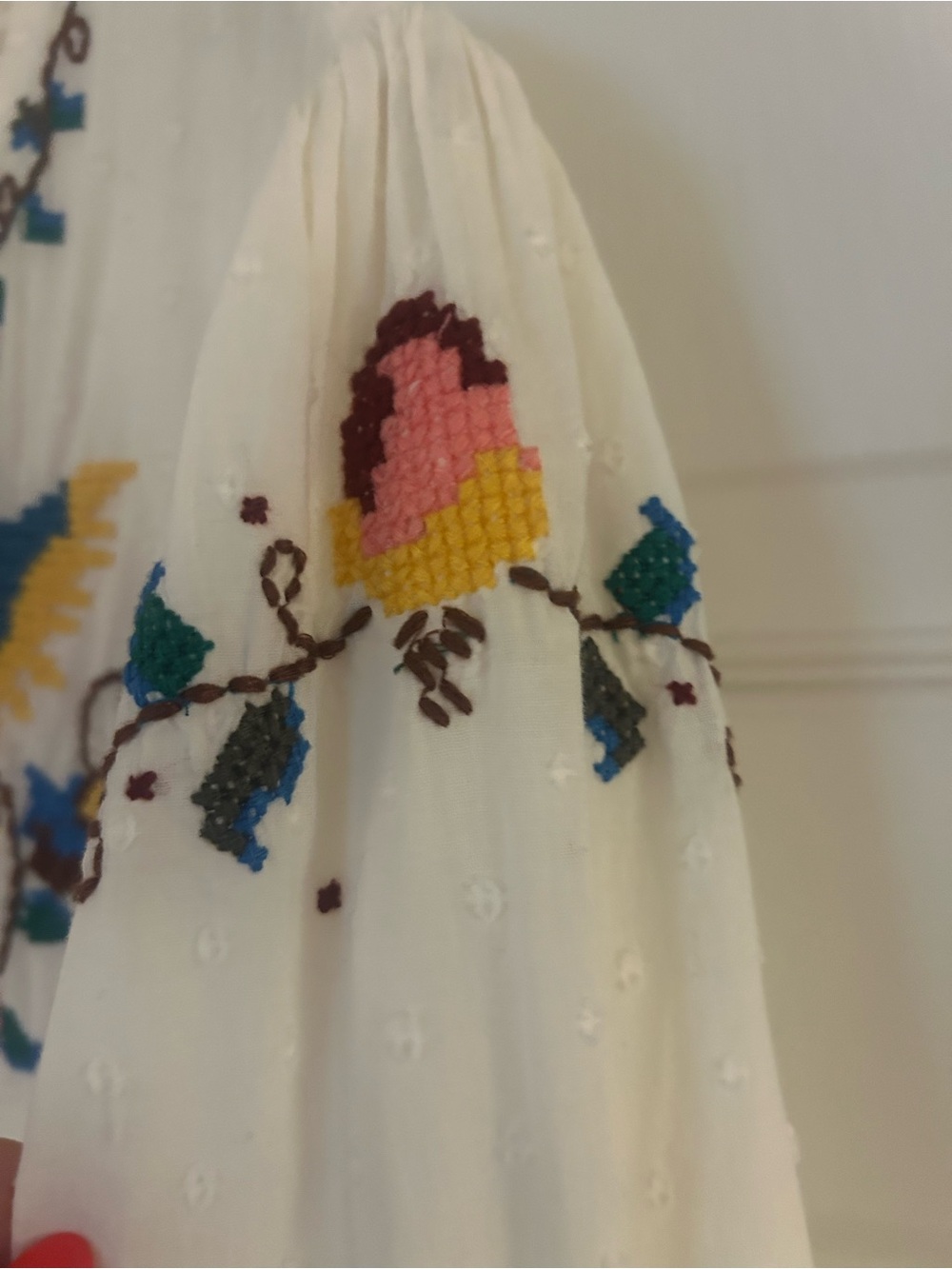 FARM Rio White Macaw Maxi Dress with Multicolor Floral & Pineapple Embroidery - Picture 13 of 16